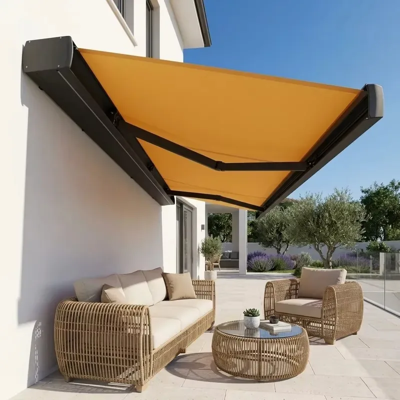 High Performance Full Box Retractable Awning for Commercial Shops Family Villas Outdoor Areas ODM OEM Services Available
