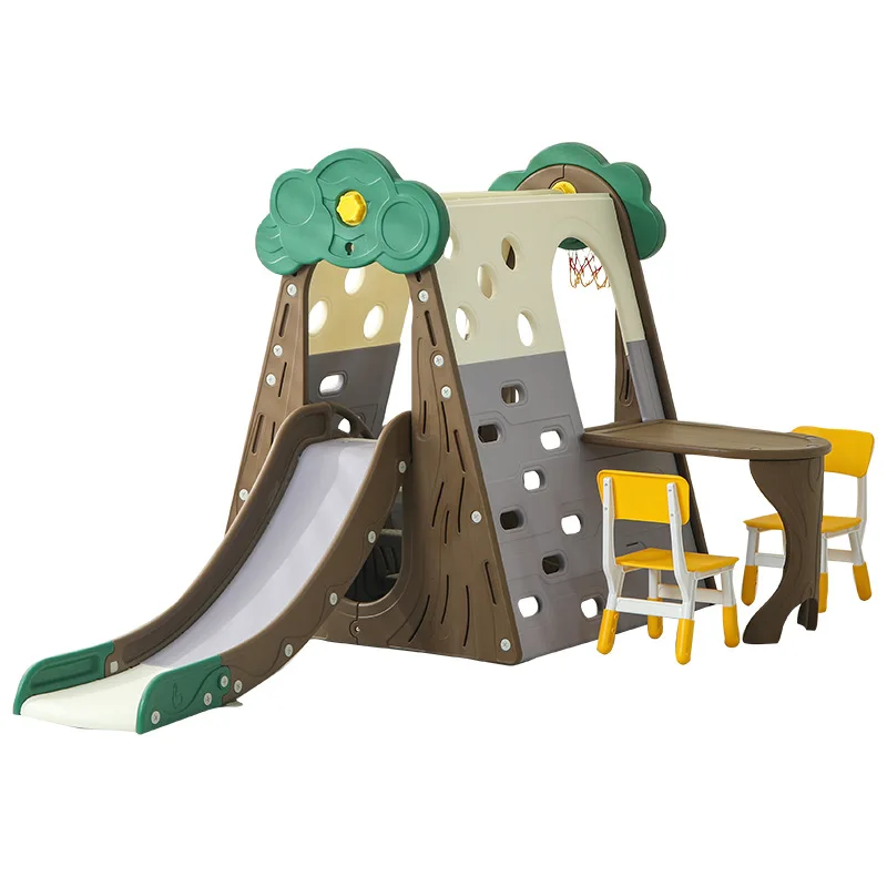 Children's Indoor Plastic Multifunctional Slide Combination Amusement Park Family Climbing Frame Playground Safe Environmentally