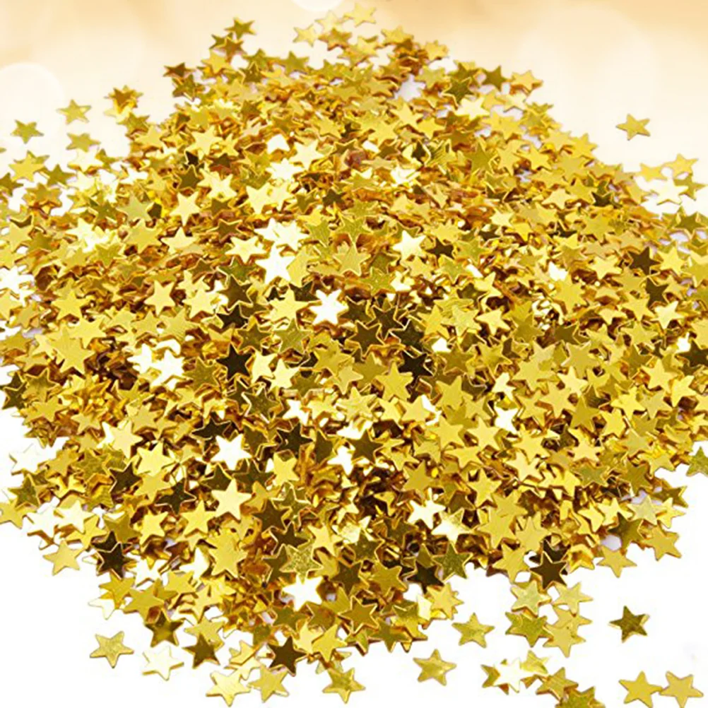 

6000 Pcs Shiny Confetti Multipurpose Metallic Foil Stars Gift Basket Decorations Golden Light