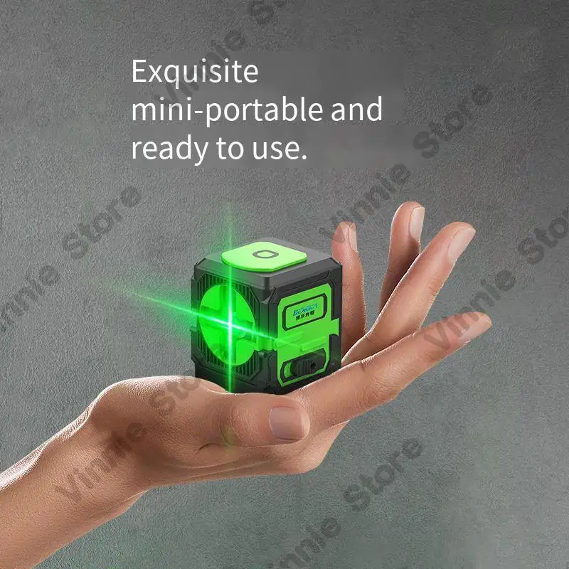 Portable mini 2-wire laser infrared level, green 2-wire projector, high-precision level meter and strong light.