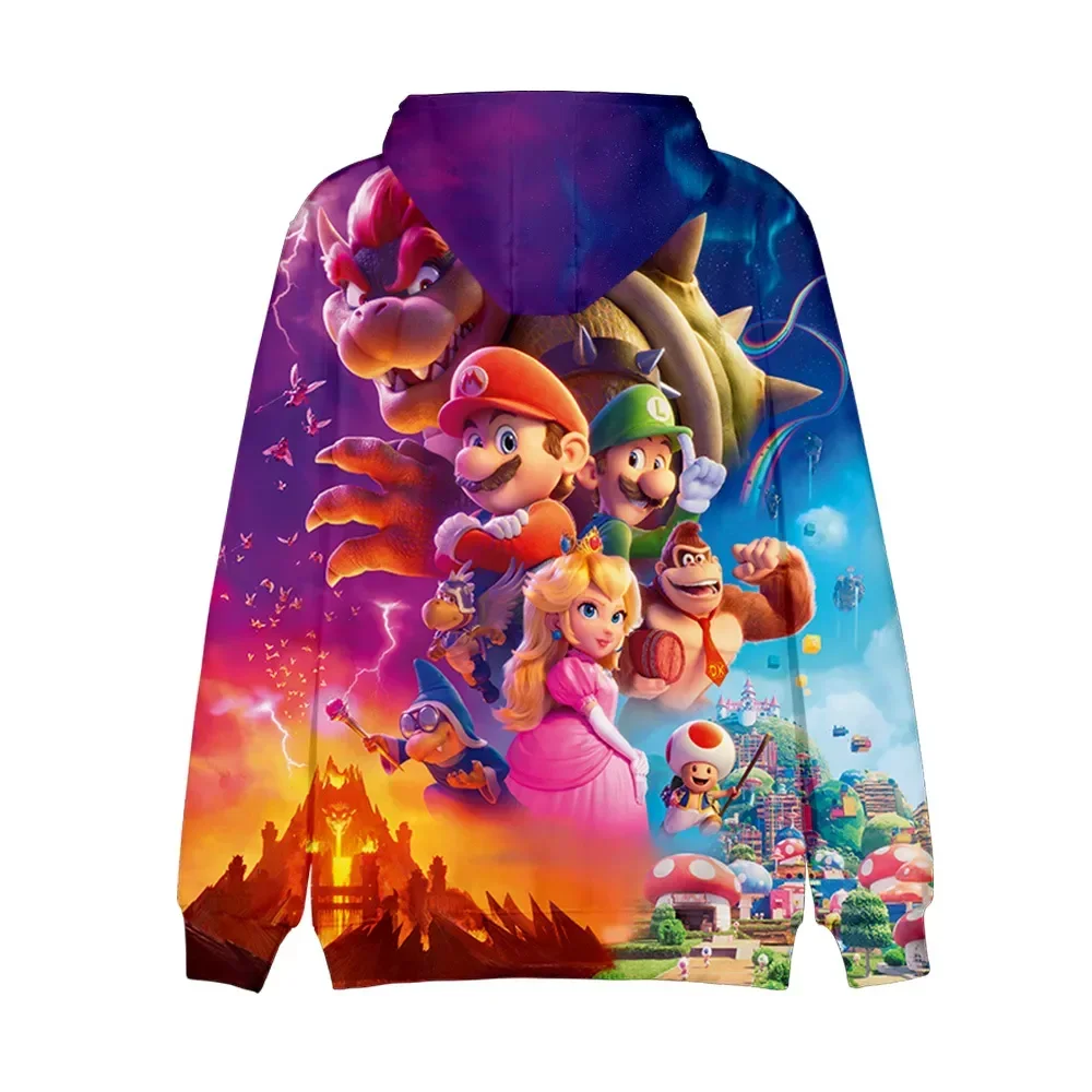 

Super Mario Bros. Повседневный пуловер в стиле Super Mario, свитшот с капюшоном, одежда для девочек от 2 до 7 лет, детская одежда