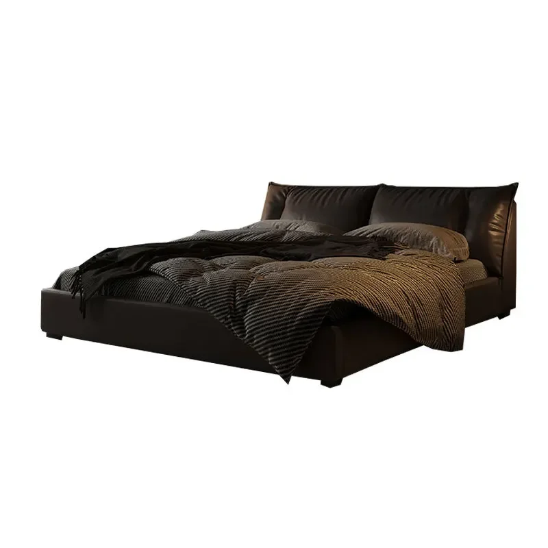 

Italian minimalist leather double bed