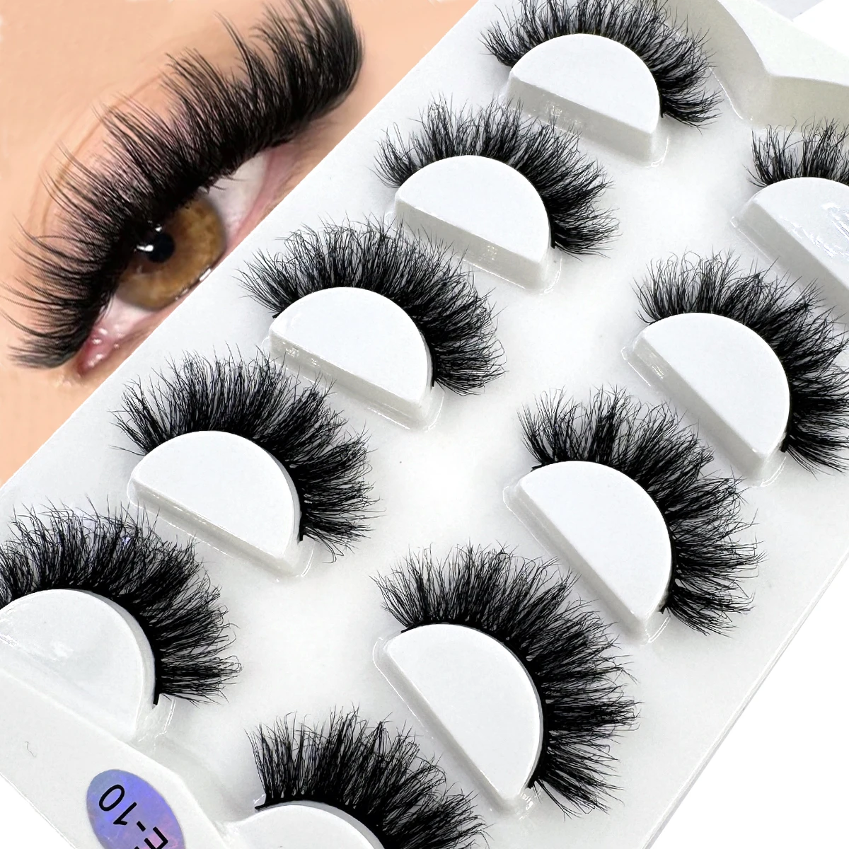 Hbzgtlad 5 pares falso 3d vison cílios volume em massa fofo fino natural cílios postiços grosso dramático vison cílios maquiagem maquiagem