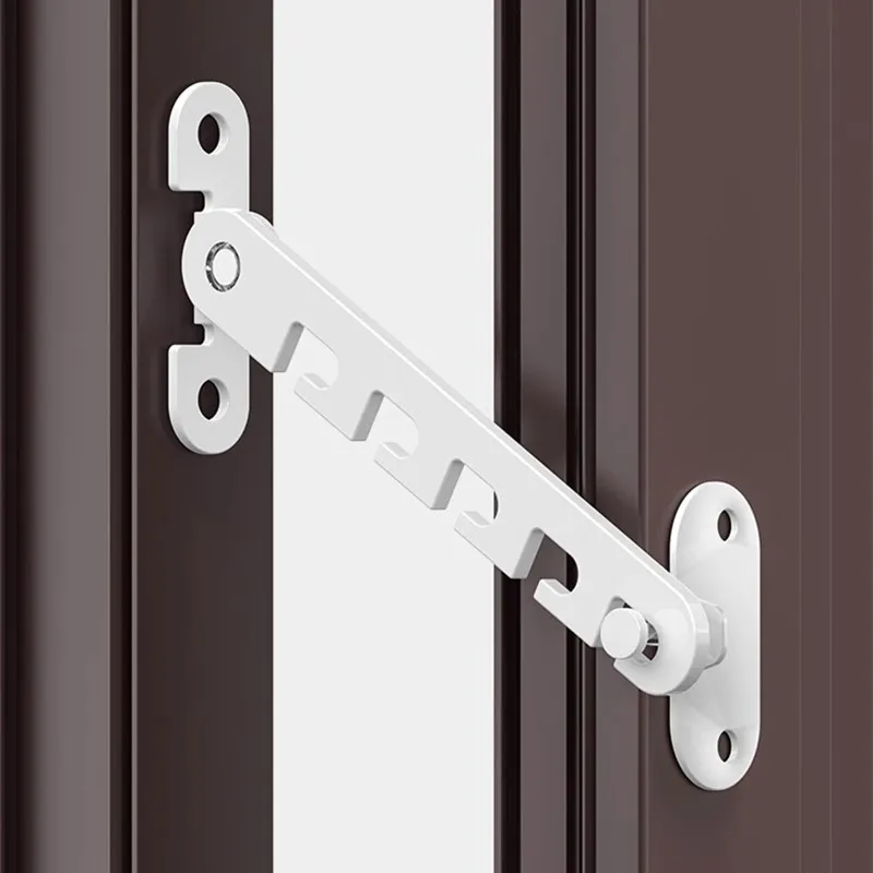 New Inner Window Limiter Latch Position Stopper Casement Wind Brace Home Security Door Windows Sash Lock Child Safety Protection