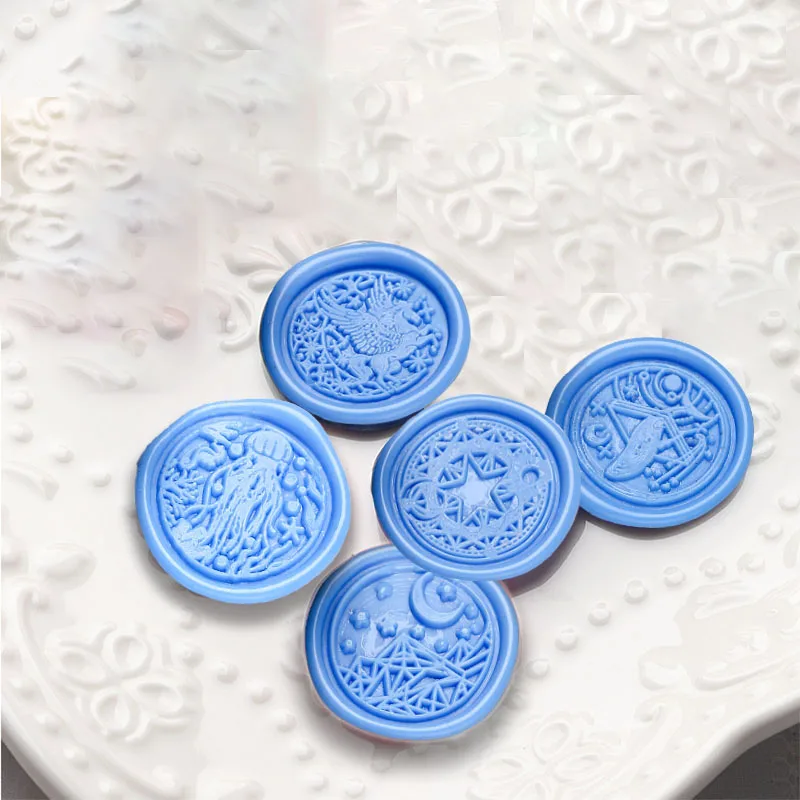 Star sky Lotus Rose Pattern Wax Seal Stamp Retro sealing wax stamp Replace head Flowers Leaf Decorate Gift