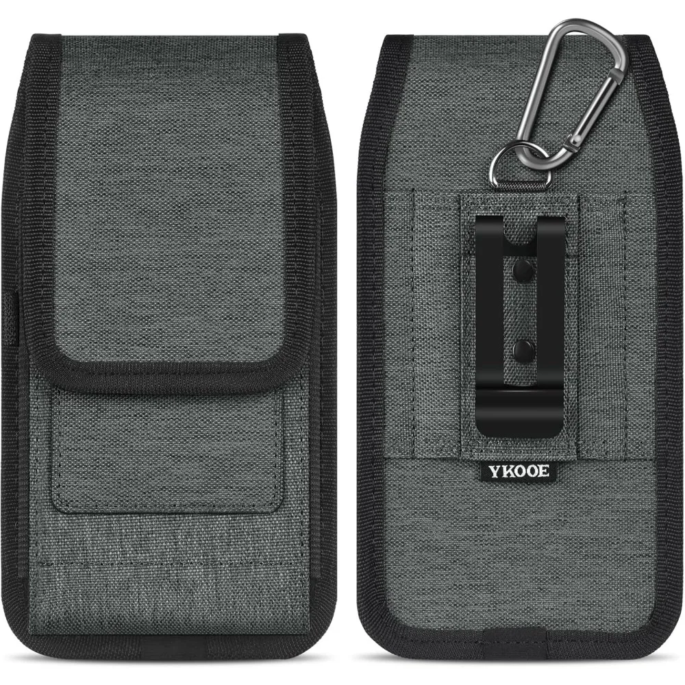 

Cell Phone Holster with Belt Clip and Card Holder for Pro Models Dark Grey Large