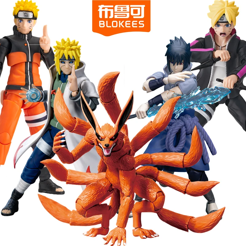 

BLOKEES Original NARUTO Kyuubi Kurama Sasuke Minato Bijyudama Naruto Shippūden Bijuu Assembled Action Figure Toy Model Gift