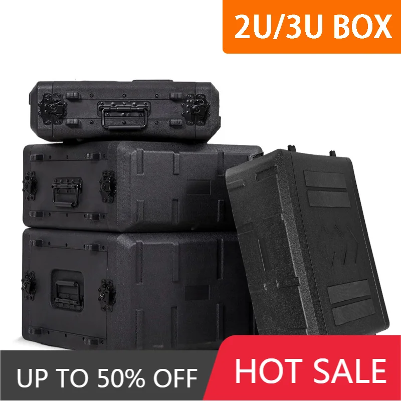 2U Wireless Microphone Box PE Plastic Receiver Box 3U Digital Power Amplifier Sequencer Boxes Portable Safety Protection Boxes
