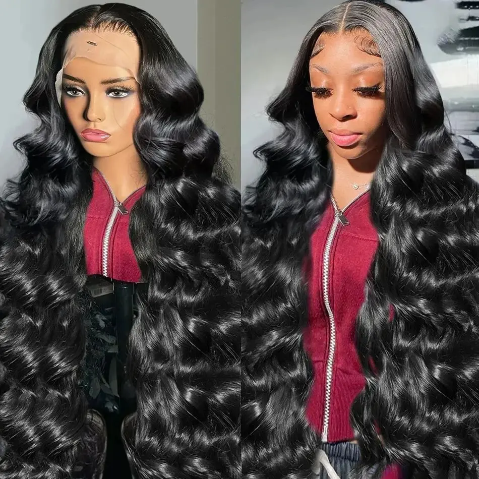 Rosabeauty HD 13X6 Lace Frontal Human Hair Wigs Body Wave 13X4 Transparent Lace Front 250% Density Glueless Water Wave Wig