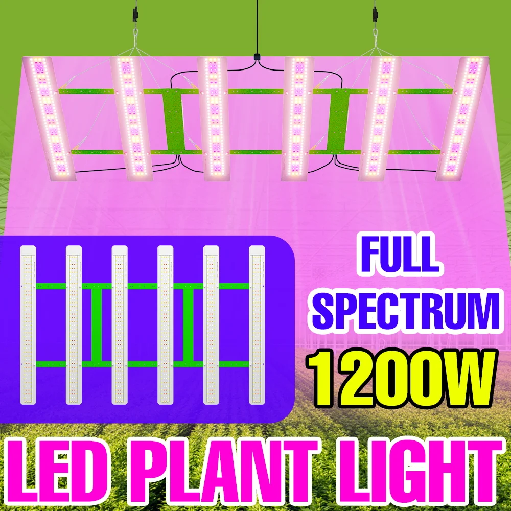 

1200W LED Plant Grow Lamp Full Spectrum Quantum Board Hydroponic Fill Light Greenhouse Tent Vegs Succulent Cultivation Lighting