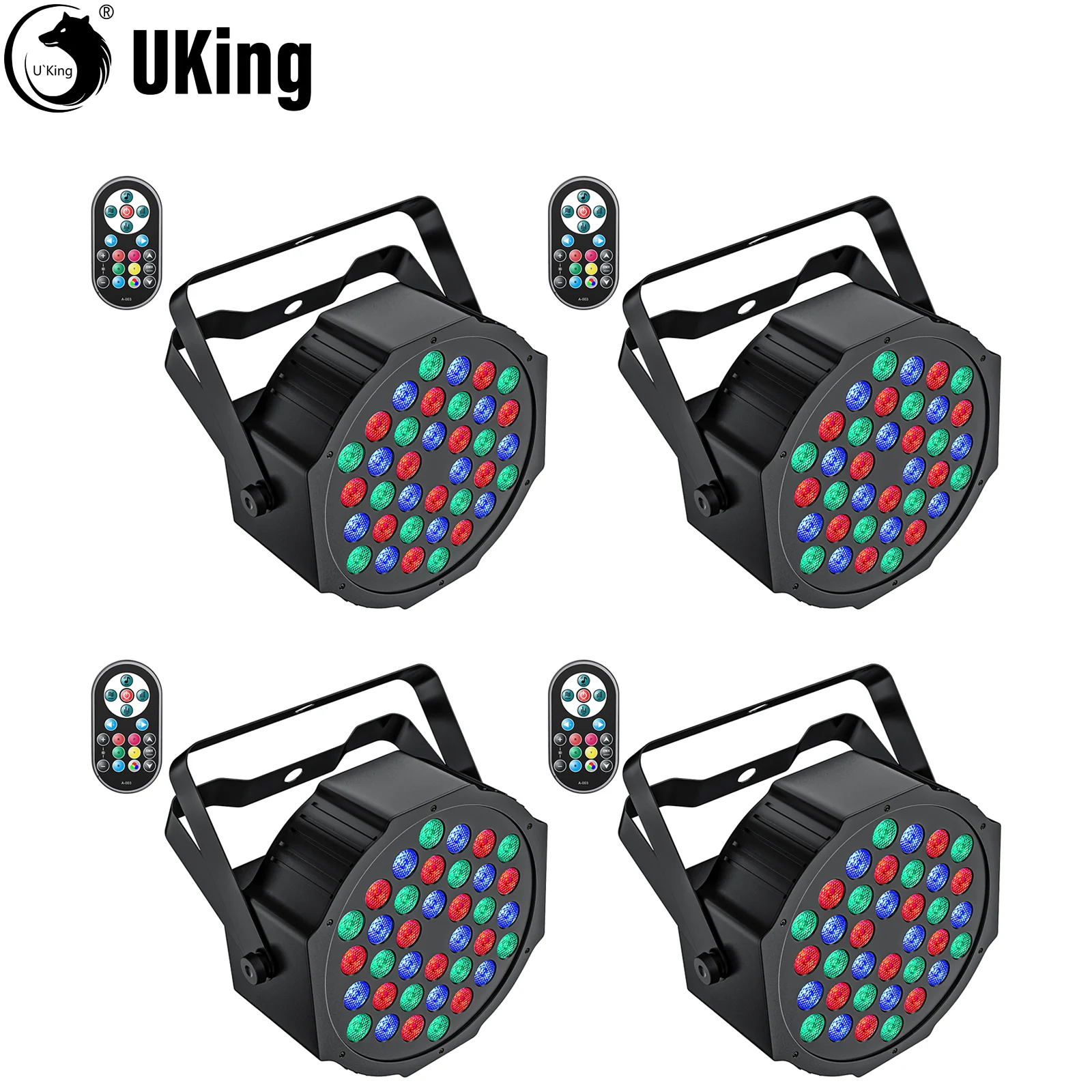 U`King 4PCS Par Lights Stage Light With 36LED RGB Uplight DMX Control Stage Lighting Indoor For DJ Disco Christmas Wedding Party