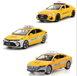 1:32 Toyota Corolla VW CC Audi RS7 TAXI High Diecast Metal Alloy Model car Sound Light Pull Back Collection Kids Toy Gifts