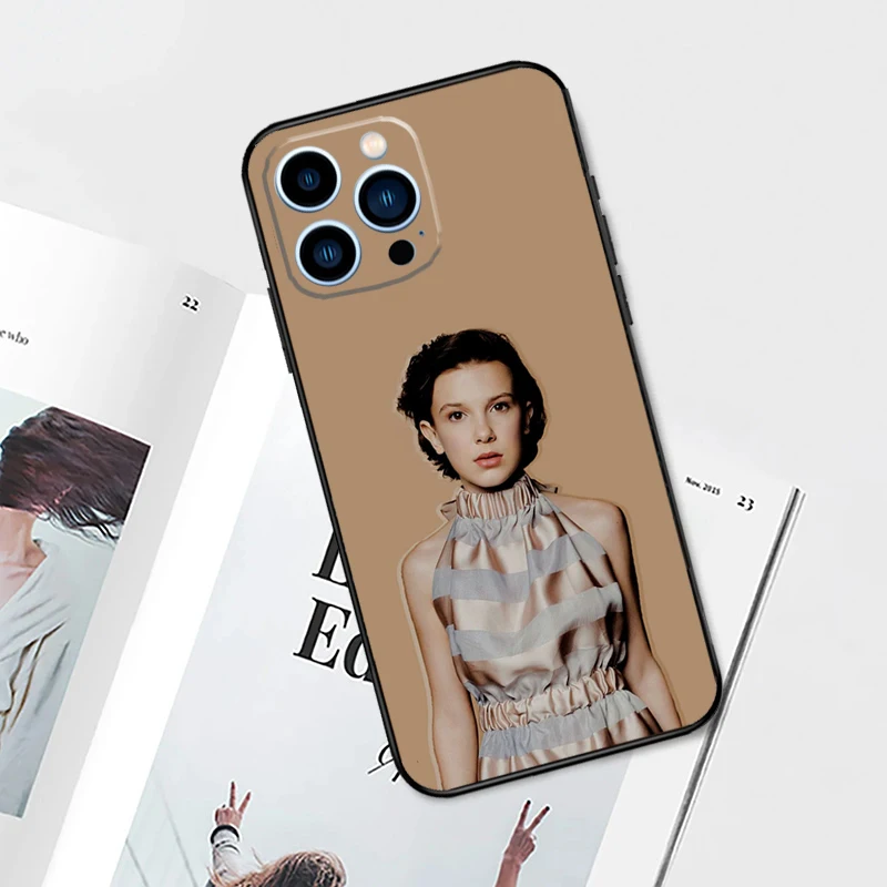 British actor Millie Bobby Brown Phone Case For iPhone 11 12 13 14 15 16 Pro Max Plus 12 13 Mini 7 8 X XR XS MAX Cover Shell