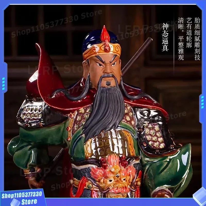 Guan Yu Ceramic Statue Traditional Chinese God of Wealth Home Decor Figurine for Living Room Office Feng Shui Gift Wholesale