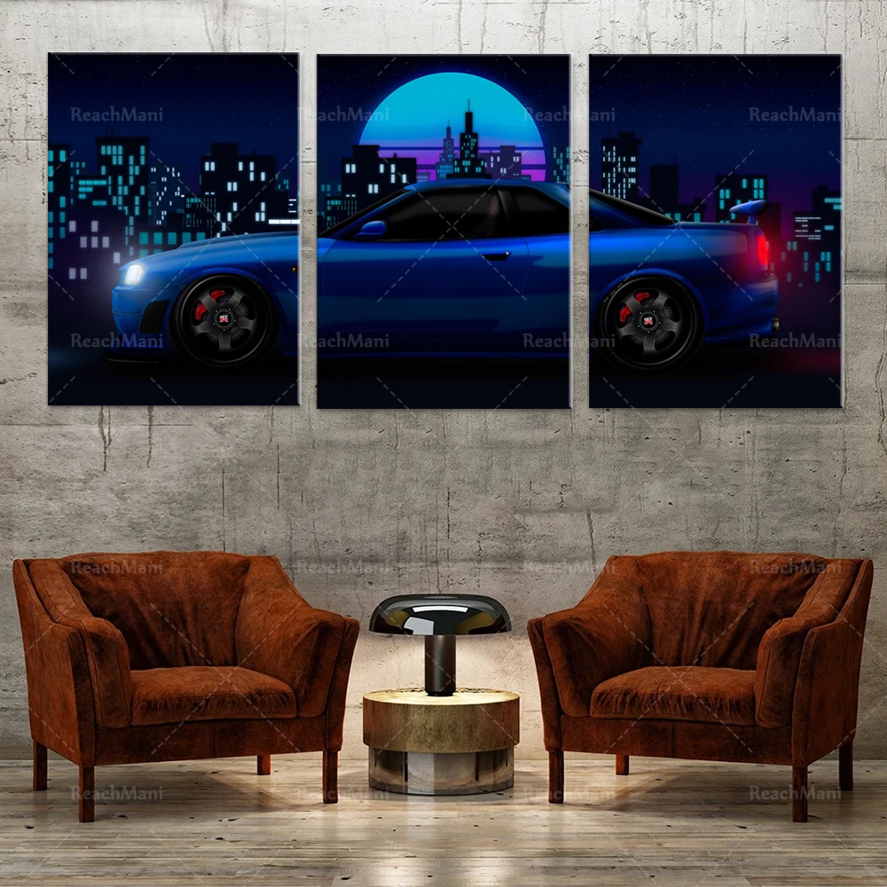 GTR R34 Wheels, F40 Wheels, Skyrim GTR R34 N1N3 Car Decorative Poster, Gift for Car Lovers