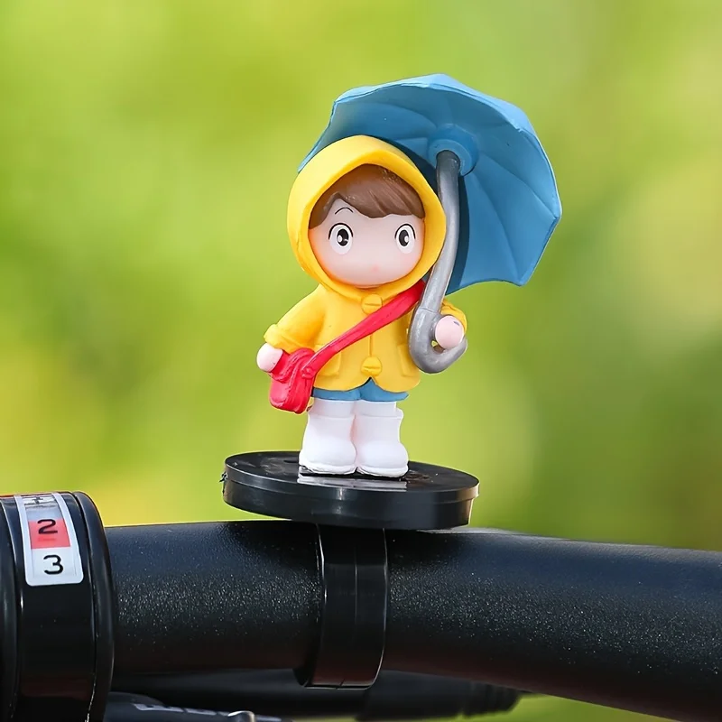 Creative Strap Motorcycle ตุ๊กตาน่ารัก, เครื่องประดับตกแต่งจักรยาน, จักรยานเสือภูเขา, ใหม่ มอเตอร์ไซค์ร่มสาวตกแต่ง, แบตเตอรี่ตกแต่งรถยนต์