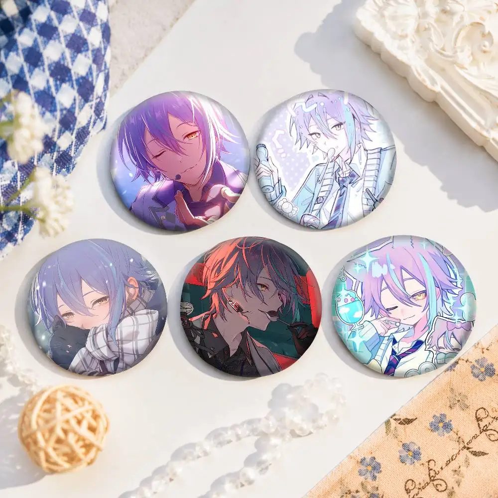 Kamishiro Rui Cartoon Round Brooches On Backpack Jacket Acrylic Button Pins Collection Gifts