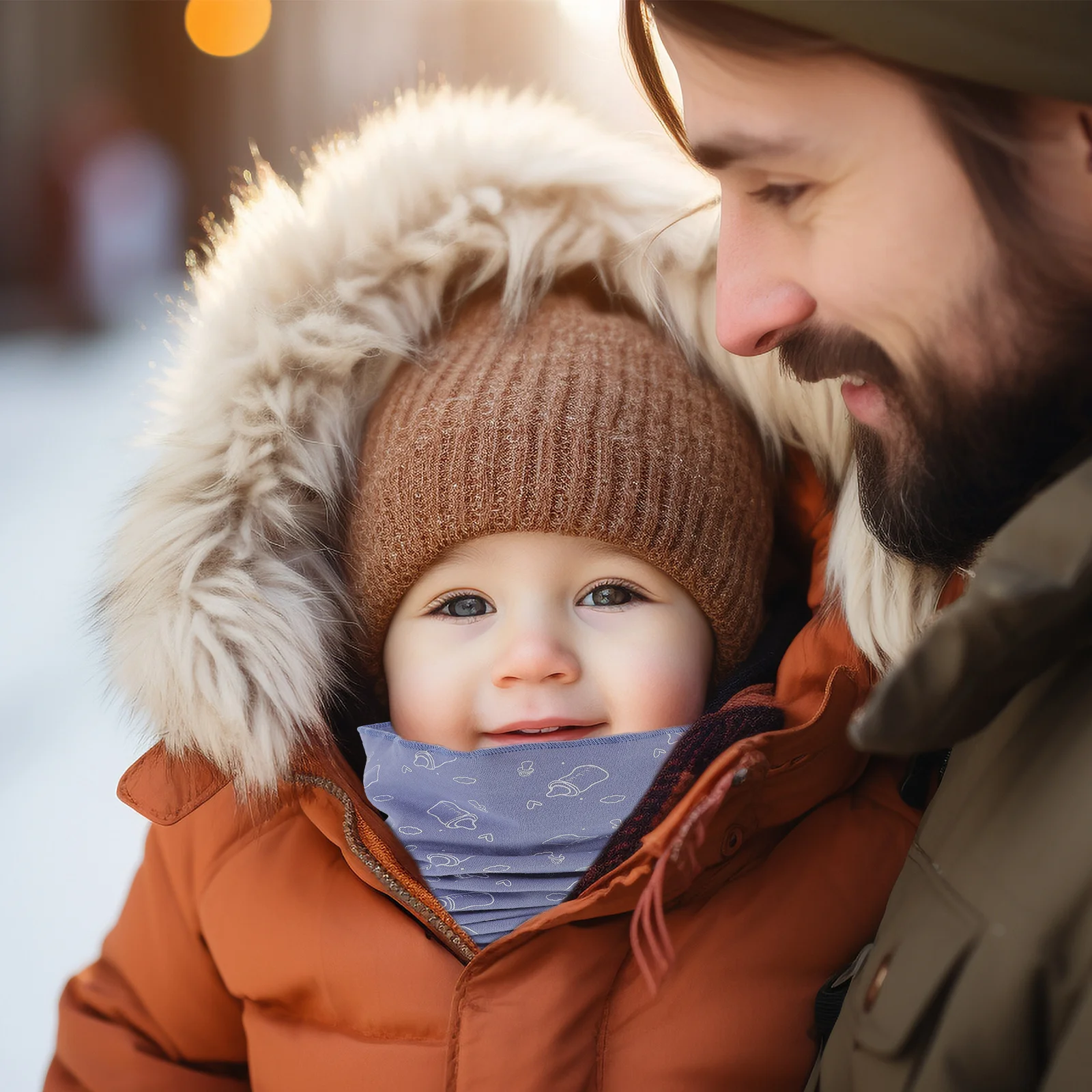 الأطفال الشتاء الدافئة منديل أرنب الكشمير السلس الملمس الاطفال وشاح الخريف الشتاء يندبروف الرقبة الجراب الحماية الباردة #2
