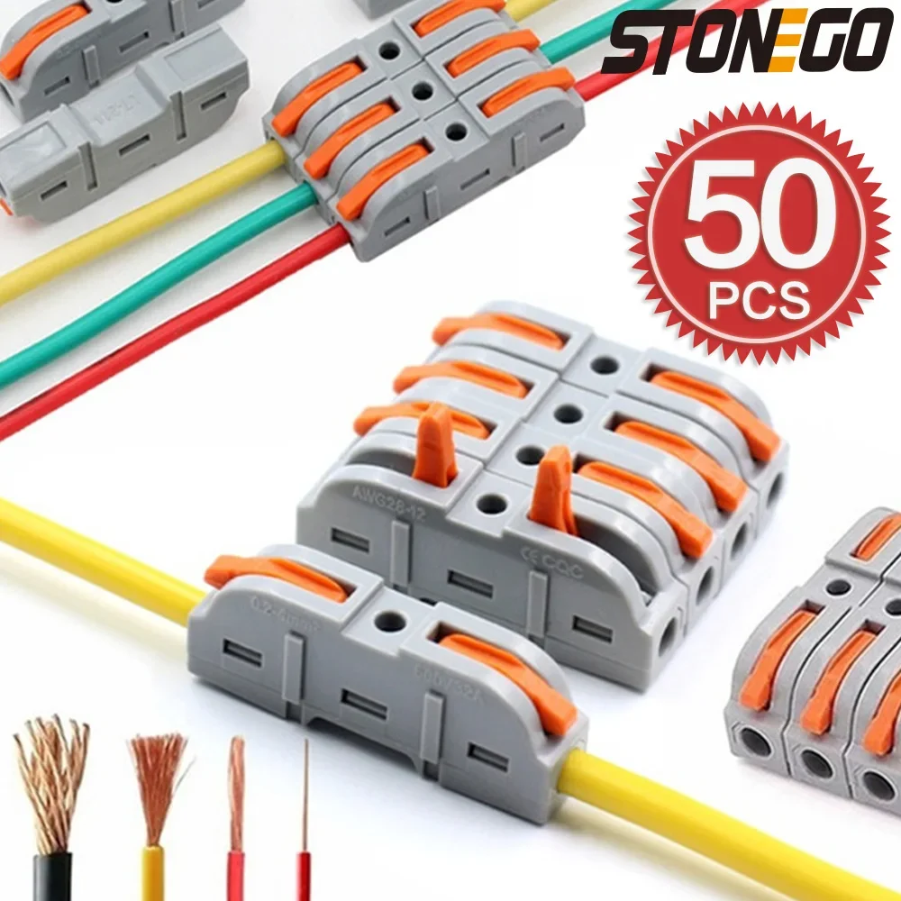 

STONEGO Universal Wire Connector Set - Arbitrary Combination, Compatible with Various Wires, 28-12AWG/0.08-4.0mm2, 32A/250V