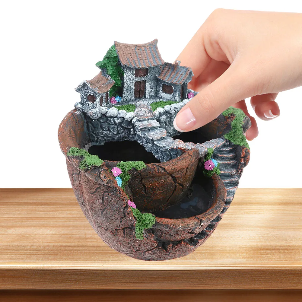 

Горшок для суккулентов, небольшой держатель для растений, контейнер для бонсай из смолы, многофункциональный горшок для суккулентов, форма кута для микропейзажа