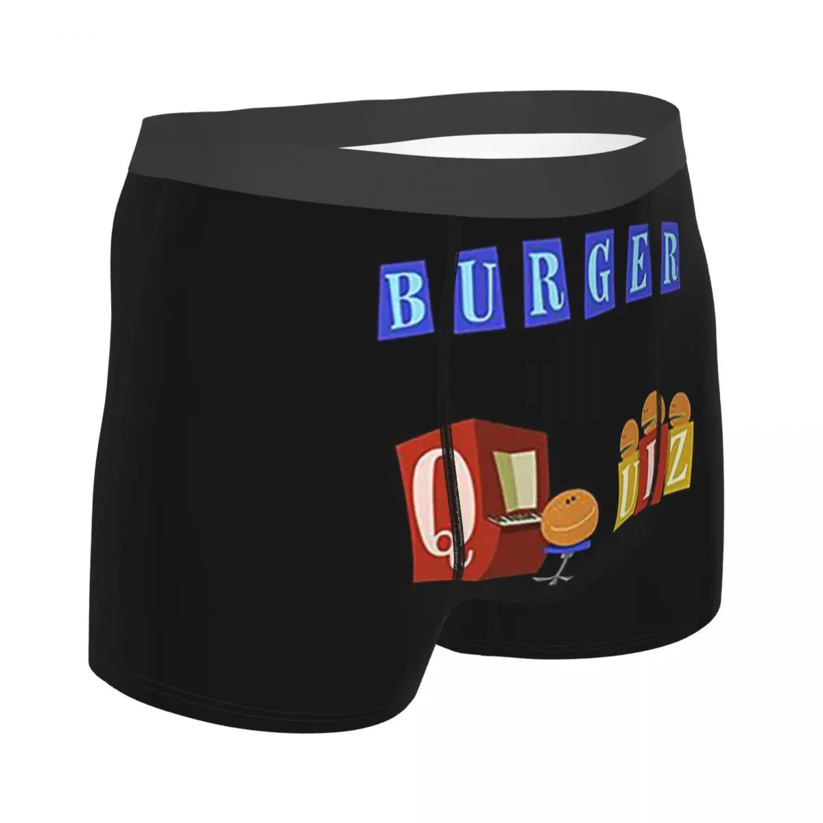복서 팬티 반바지 버거 퀴즈 새로운 로고 팬티 남성용 통기성 속옷 남성 남자친구 선물