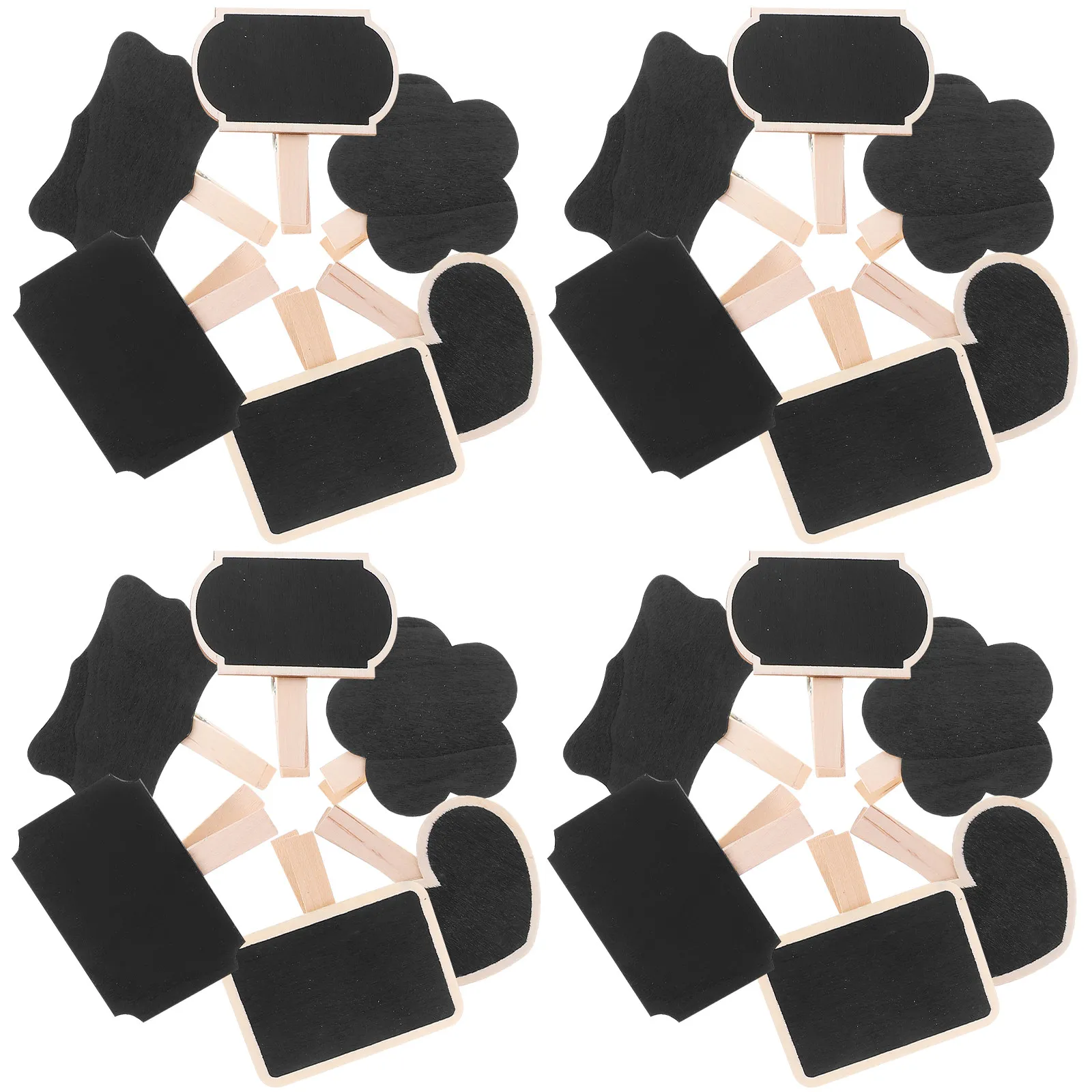 30Pcs Small Wooden Chalkboard Clips Mini Message Board Signs Reusable Label Clips for Food Party Wedding Garden Decoration