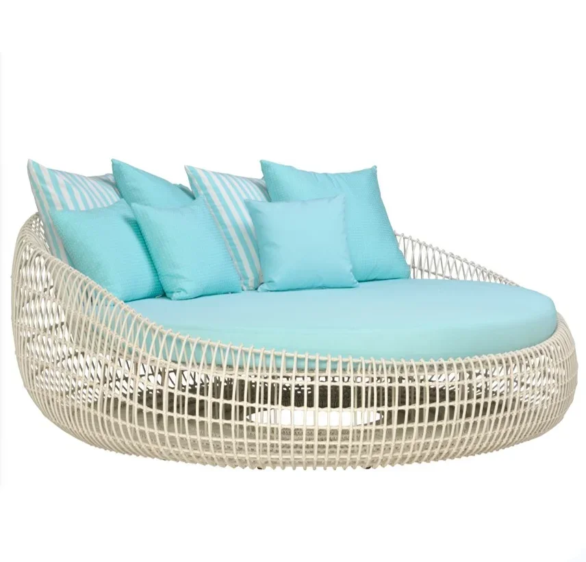 Garden set Outdoor Furniture Beach Chair rattan outdoor round bed pool lounge aluminum sunbed outdoor