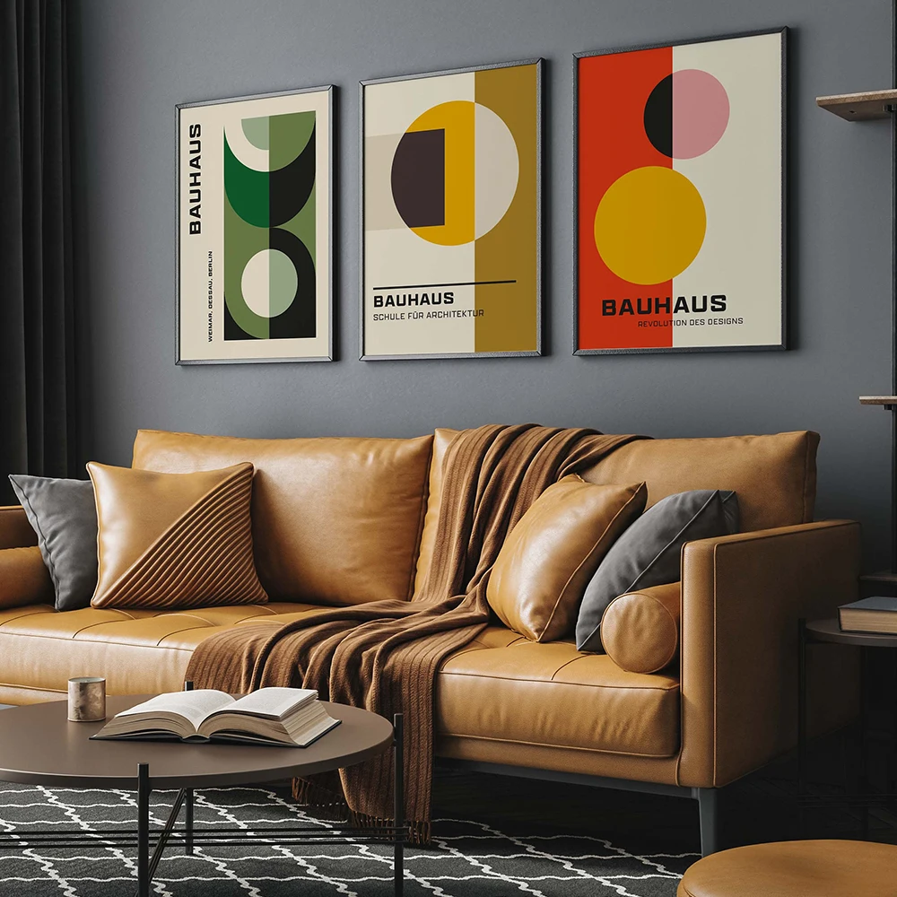 Cuadro sobre lienzo para pared con patrón geométrico de Color creativo, póster de estilo nórdico Bauhaus, imagen impresa para