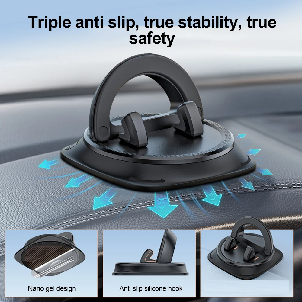 Car Phone Holder Dashboard Sticking Universal 360 Degree Rotate Stand Bracket for iPhone Samsung Xiaomi Huawei Car Accessories