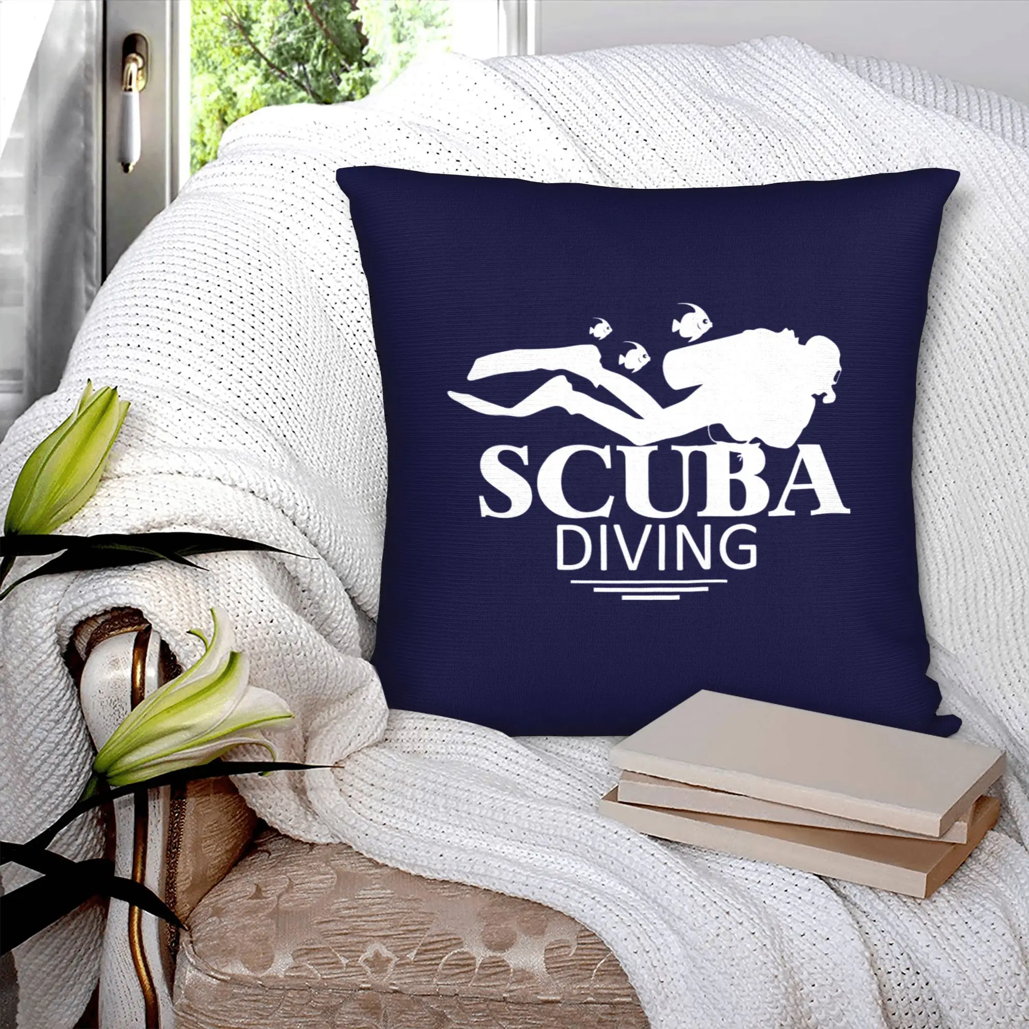 Funny Scuba Diving Pillow Covers Home Decoration Dive Modern Cushion Cover Soft Pillowcase