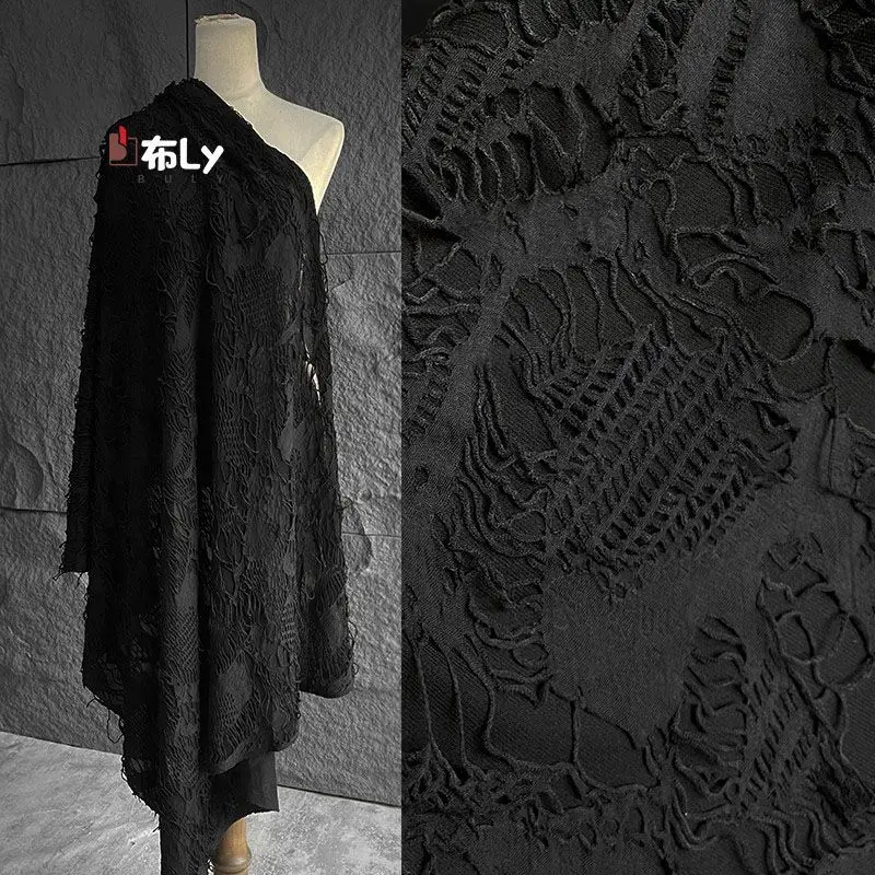 

Distressed Texture Double Layer Jacquard Cutout Fabric Soft For Luxury Gown Dress Designer