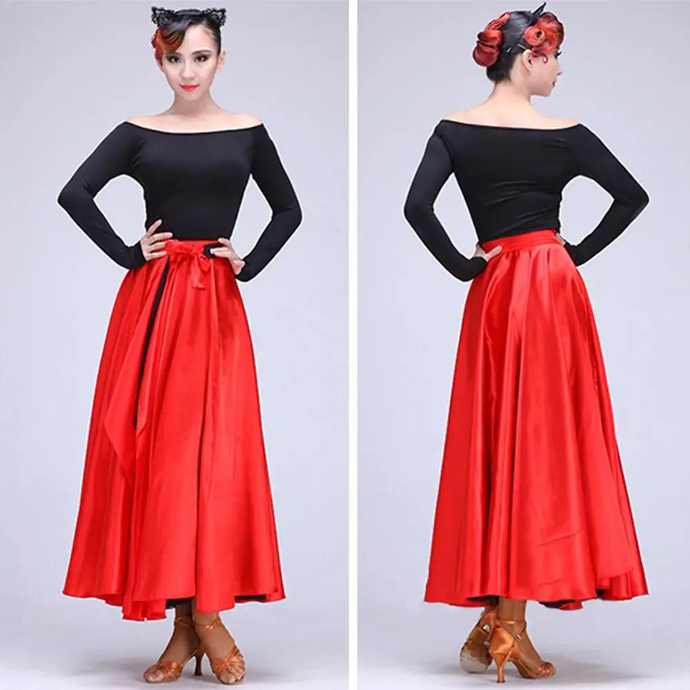 Jupe châle de Flamenco espagnole lisse en Polyester, grande balançoire, robe de carnaval, Costumes de danse du ventre de fête