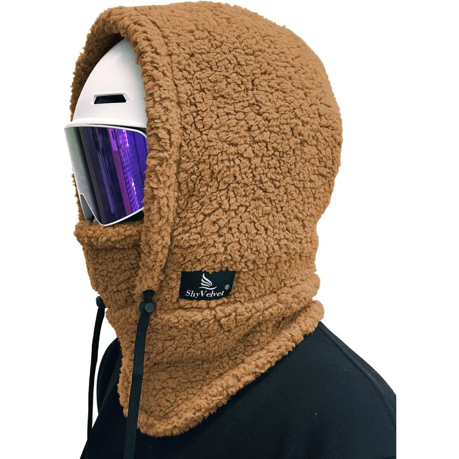 

Shy Velvet Sherpa Hood Ski Mask Wind-Resistant Balaclava Winter Fleece Ski Mask for Men and Women