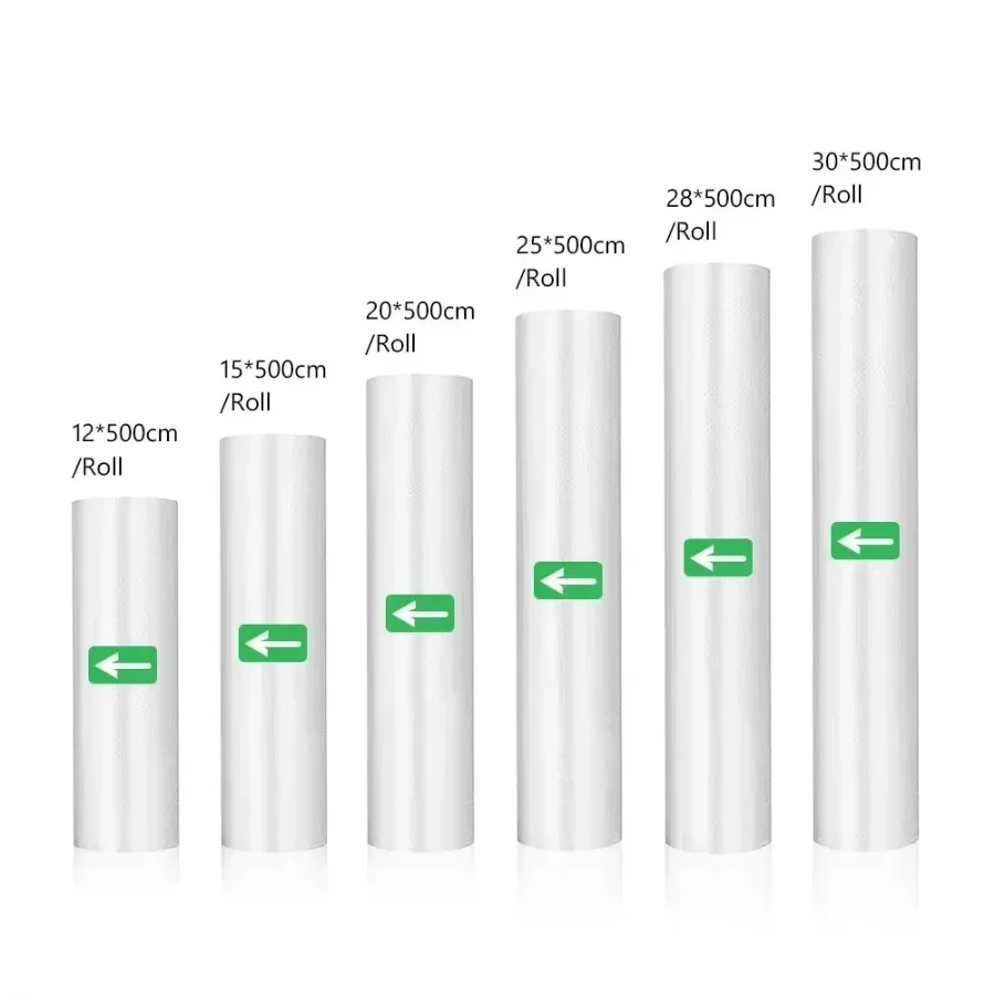 12/15/20/25/28 cm*500 cm 주방 식품 진공 가방 보관 가방 진공용 실러 포장 롤 음식 신선 보관 진공 가방