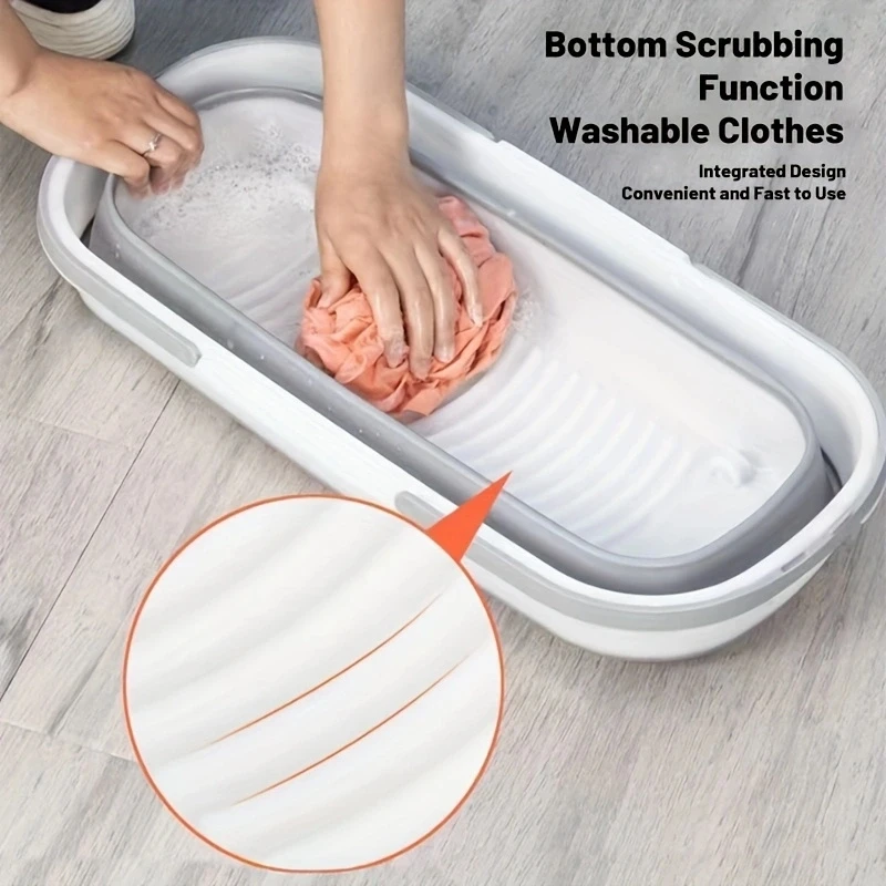 Rectangle Multi-functional Portable Silicone Folding Bucket Laundry Car Wash Cleaning Mop Fishing Camping Household Item