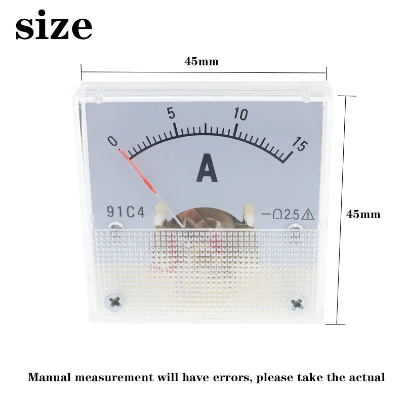 91C4-A DC Pointer type Ammeter 1A 2A 3A 5A 10A 15A 30A 50A 75A 100A 150A 200A 300A 400A 500A Analog Mechanics Plate table