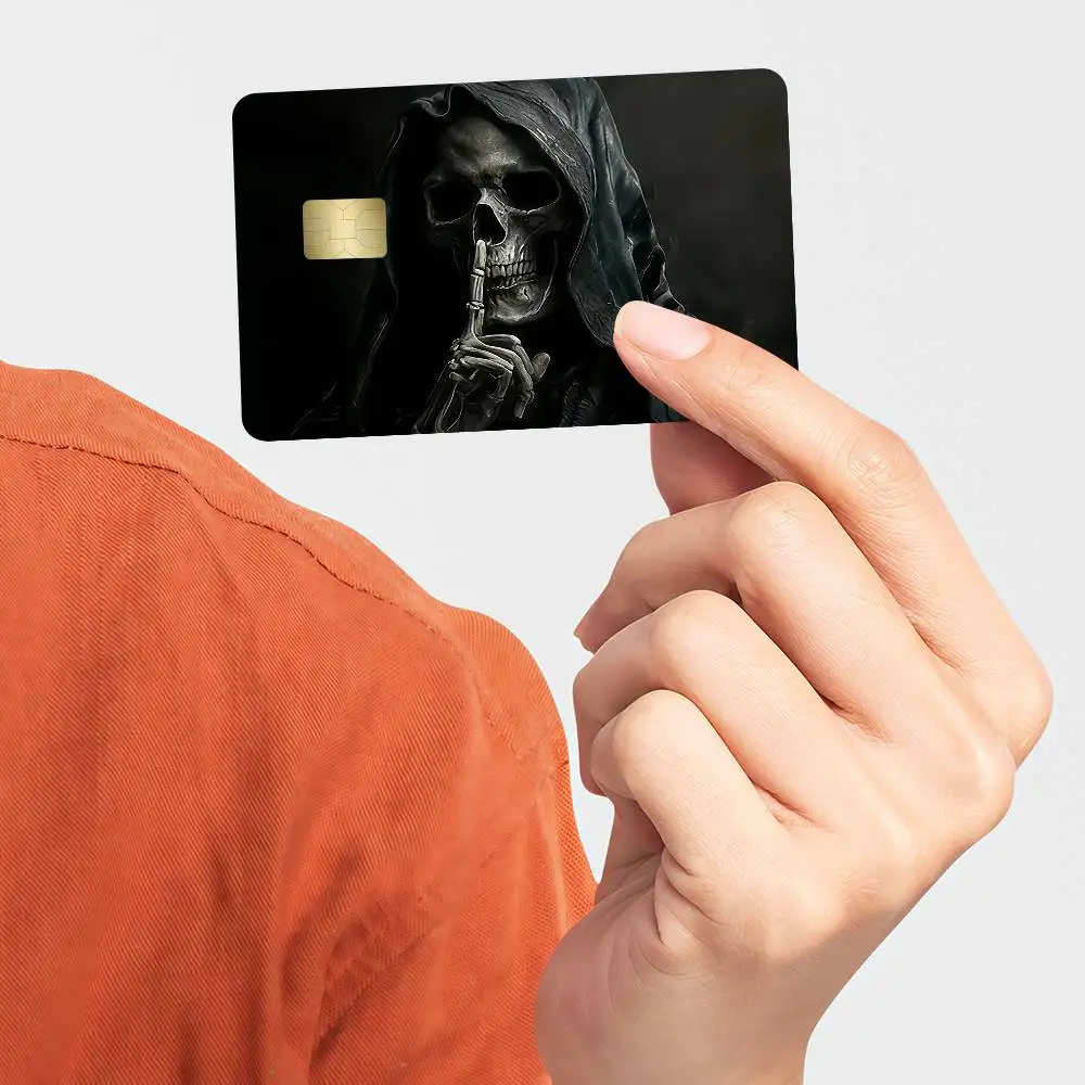 Gothic Skull Cool Credit Card Debit Card Waterproof Sticker Bank Bus Card Protective Film Sticker