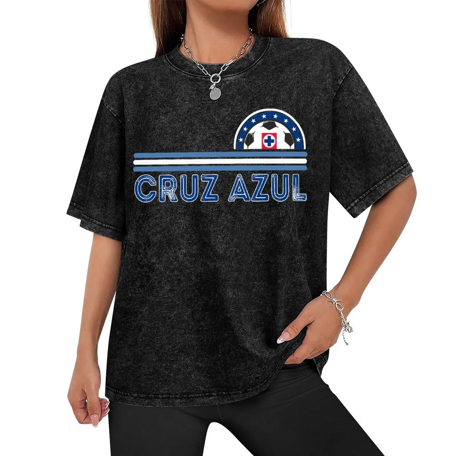 Cruz Azul Mexican Team With Soccer Ball T-Shirt sports fans custom shirt oversized t shirt men