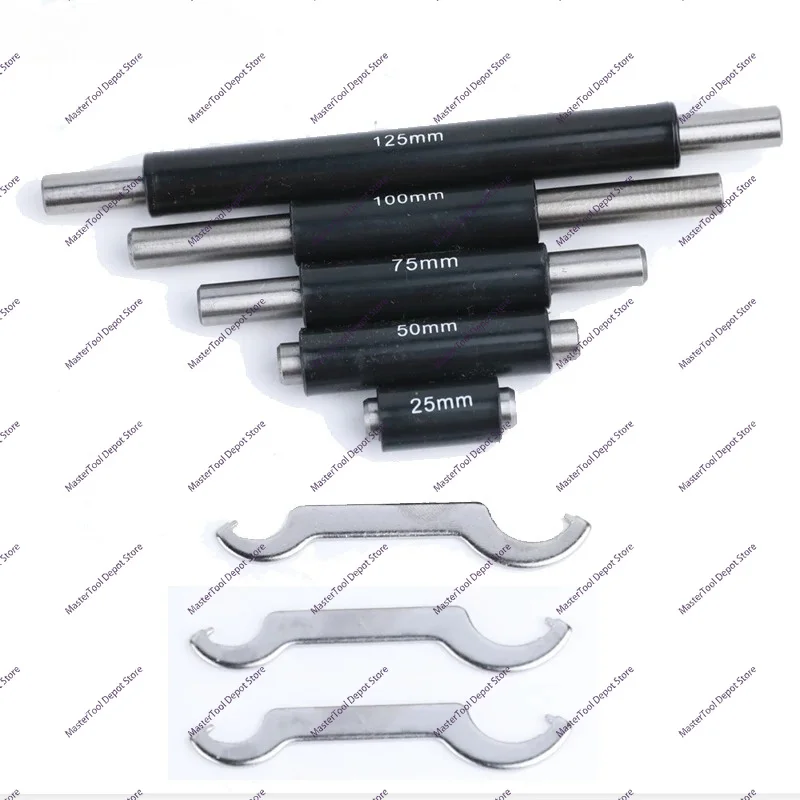 25mm, 50mm, 75mm, 100mm, 125mm, Micrometer Rod Set Including 3 Wrenches