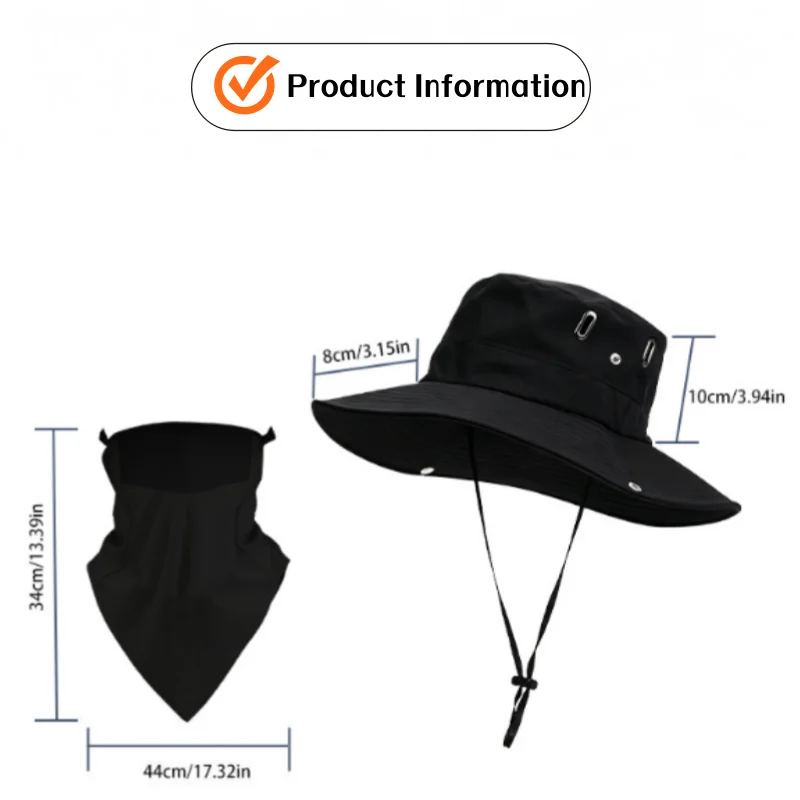 Summer Sun Hats UV Protection Outdoor Hunting Fishing Cap for Men Women Hiking Camping Visor Bucket Hat Neck Flap Fisherman Hat view 4