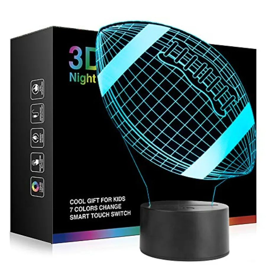 

Gifts Night Light, Soccer 3D Desk Lamp 7 Color Changing Decoration Lighting for Boys Girls Birthday Holiday Christmas Gift