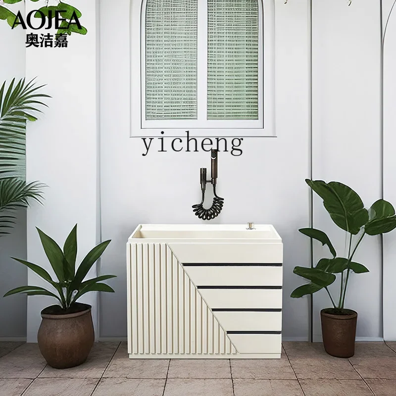 w8- Mop Bucket Garden Balcony Outdoor Mop Bucket Bathroom Mopping Basin Rectangular Sink