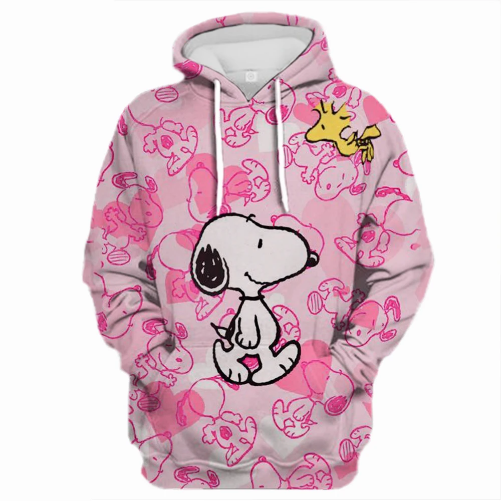 Snoopy Cartoon Anime Women\'s Hoodie Spring and Autumn Edition O-neck Hoodie 2024 New Super Large Sportswear Top