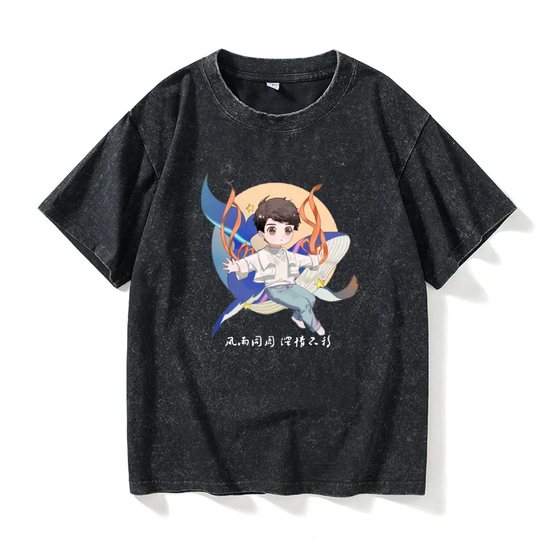 

Свободная футболка с круглым вырезом и короткими рукавами, повседневный хлопковый топ для мужчин и женщин, летняя футболка для фанатов концертов