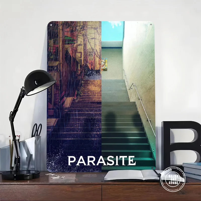 Parasite Movie Poster Retro 3D Printed Metal Signs Customized Wall Hanging Gift for Gaming Room Decoration Man Decor Luxury Home