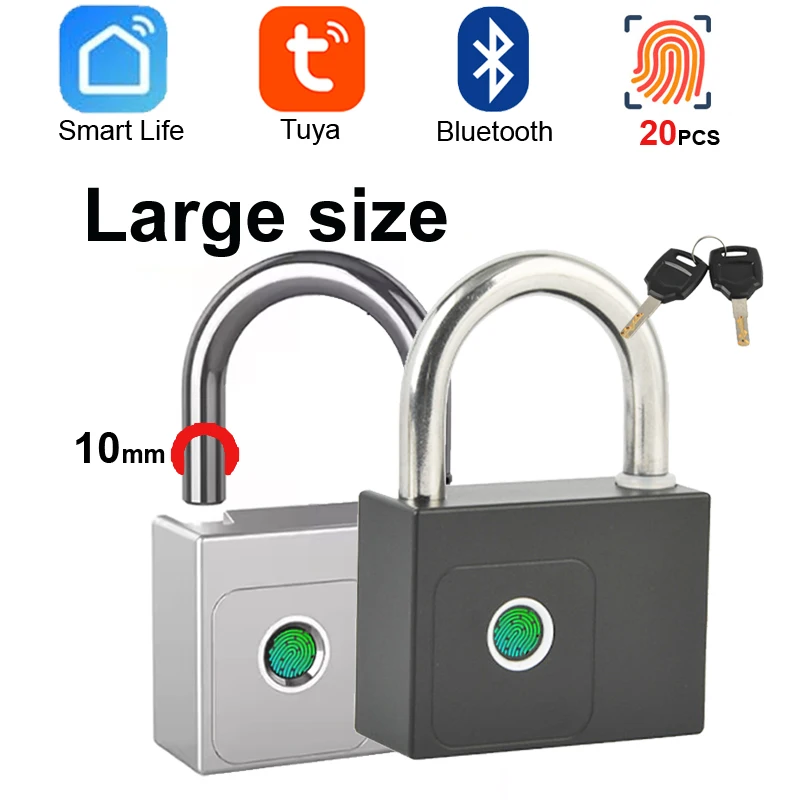 cadenas-intelligent-p70-tuya-bluetooth-verrouillage-par-empreinte-digitale-porte-d'entrepot-cle-de-sauvegarde-de-securite-lourde-de-grande-taille-deverrouillage-application-smartlife-type-c