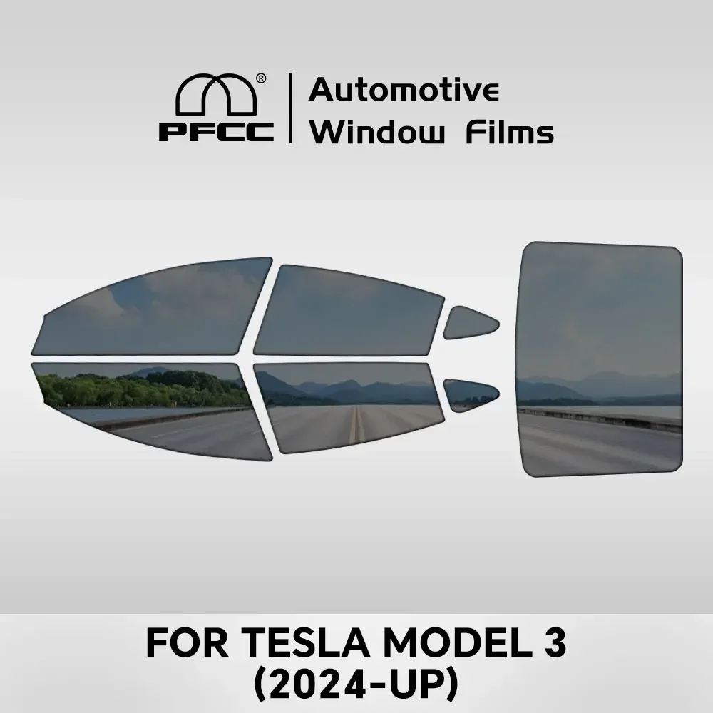 

PFCC Pre-Cut Car Window Privacy Tint Film For Tesla Model 3 2024 Highland Auto Sticker Foils ceramic solar UV Protector films