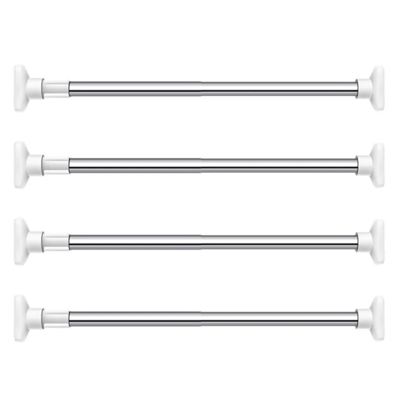 AB45 4X Stainless Steel Telescopic Adjustable Rod Clothes Dryer Stainless Steel Tension Rod Rail For 27.56-39.37In Space