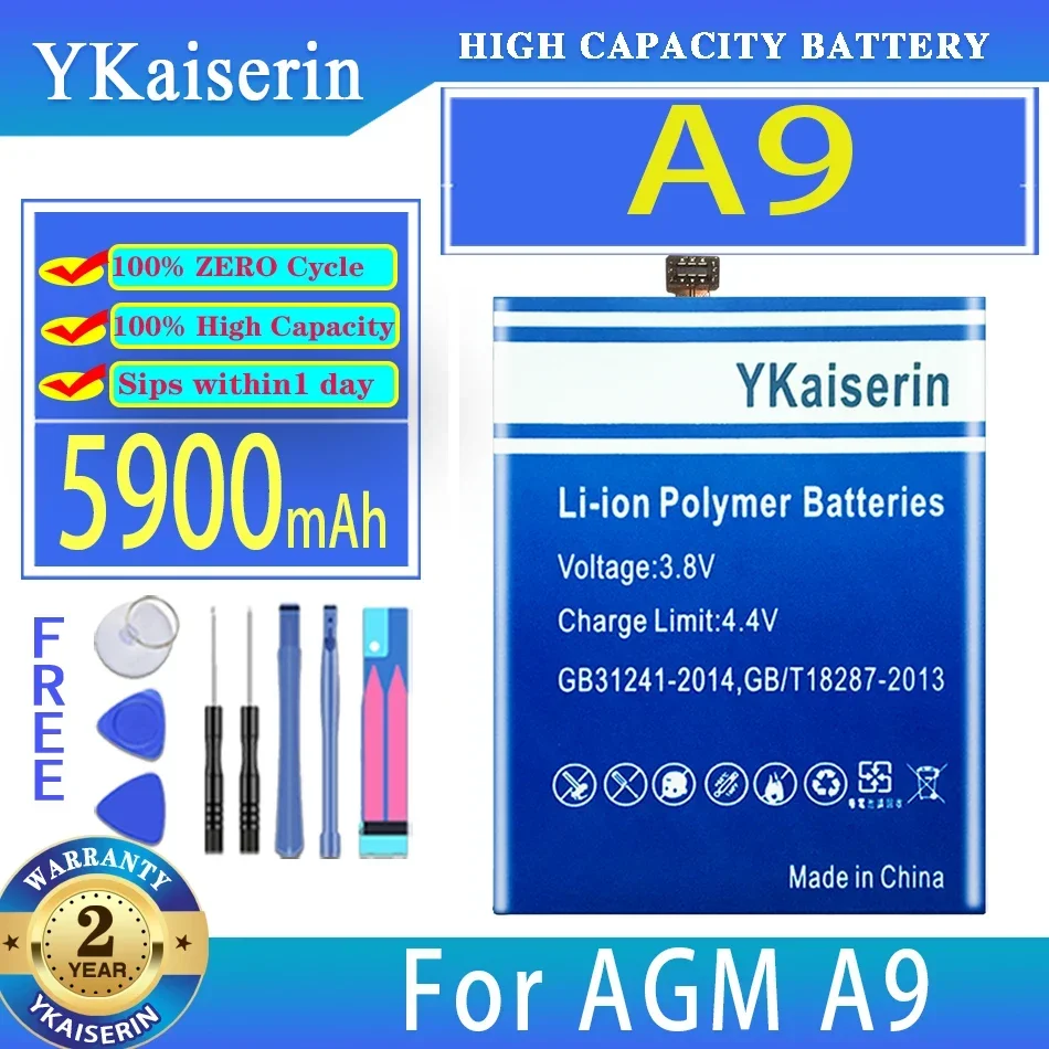 

Сменный аккумулятор ykaisin A 9 5900 мАч для AGM A9