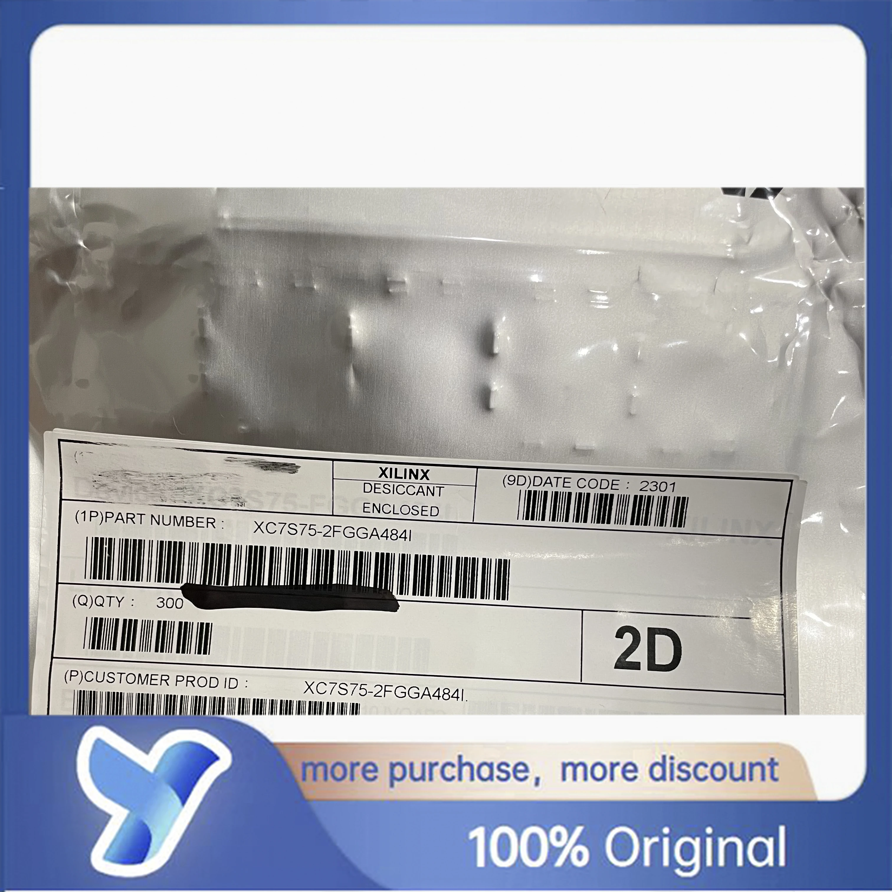 Original New XC7S75-2FGGA484I XILINX FPGA Spartan7 3240Kbit RAM Integrated Circuit Chip